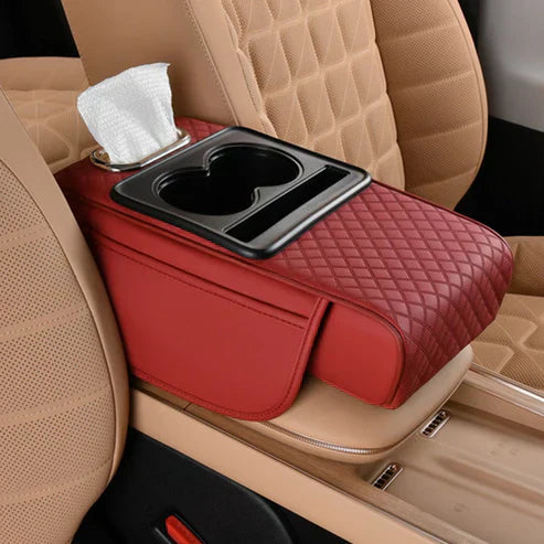 Integrated multifunctional car armrest increase with pressure compensation