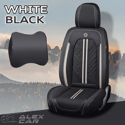 Zetas Car Seat Cushion Full Set Universal Waterproof Breathable Vehicle Leather Cover for Cars, SUV, Pick-up Truck